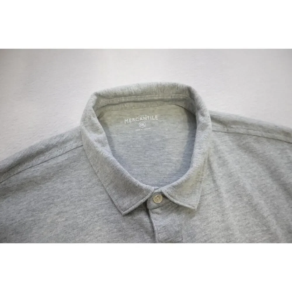 J Crew Mercantile Polo Gray Short‎ Sleeve Casual Prep Mens Size 2XL XXL